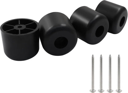 1-1/2 Inch Plastic Furniture Legs Set of 4, Black Screw in Legs round Tapered Sofa Legs, Couch Feet Replacement Legs for Furniture, Table, Ottoman
