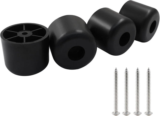 1-1/2 Inch Plastic Furniture Legs Set of 4, Black Screw in Legs round Tapered Sofa Legs, Couch Feet Replacement Legs for Furniture, Table, Ottoman