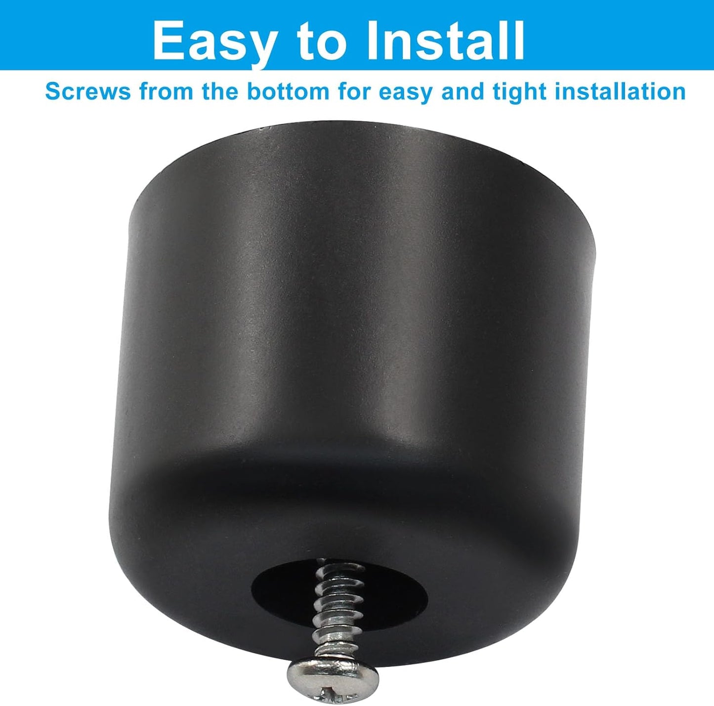 1-1/2 Inch Plastic Furniture Legs Set of 4, Black Screw in Legs round Tapered Sofa Legs, Couch Feet Replacement Legs for Furniture, Table, Ottoman