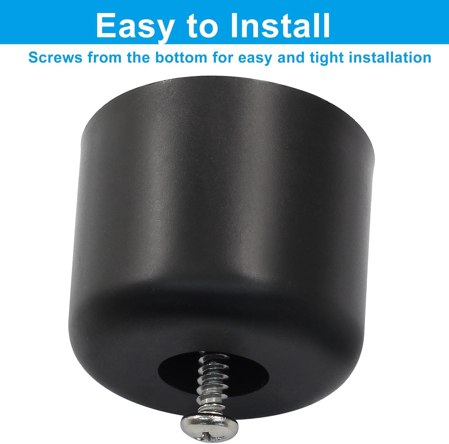 1-1/2 Inch Plastic Furniture Legs Set of 4, Black Screw in Legs round Tapered Sofa Legs, Couch Feet Replacement Legs for Furniture, Table, Ottoman