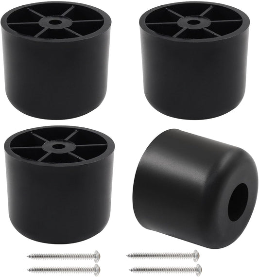 1-1/2 Inch Plastic Furniture Legs Set of 4, Black Screw in Legs round Tapered Sofa Legs, Couch Feet Replacement Legs for Furniture, Table, Ottoman