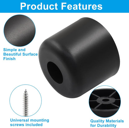1-1/2 Inch Plastic Furniture Legs Set of 4, Black Screw in Legs round Tapered Sofa Legs, Couch Feet Replacement Legs for Furniture, Table, Ottoman