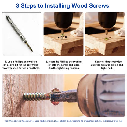 Wood Screw Kit M3.5 M4 Cross Recessed Fiberboard Screw Zinc Plated Flat Phillips Head Self Tapping Screw for Chipboard