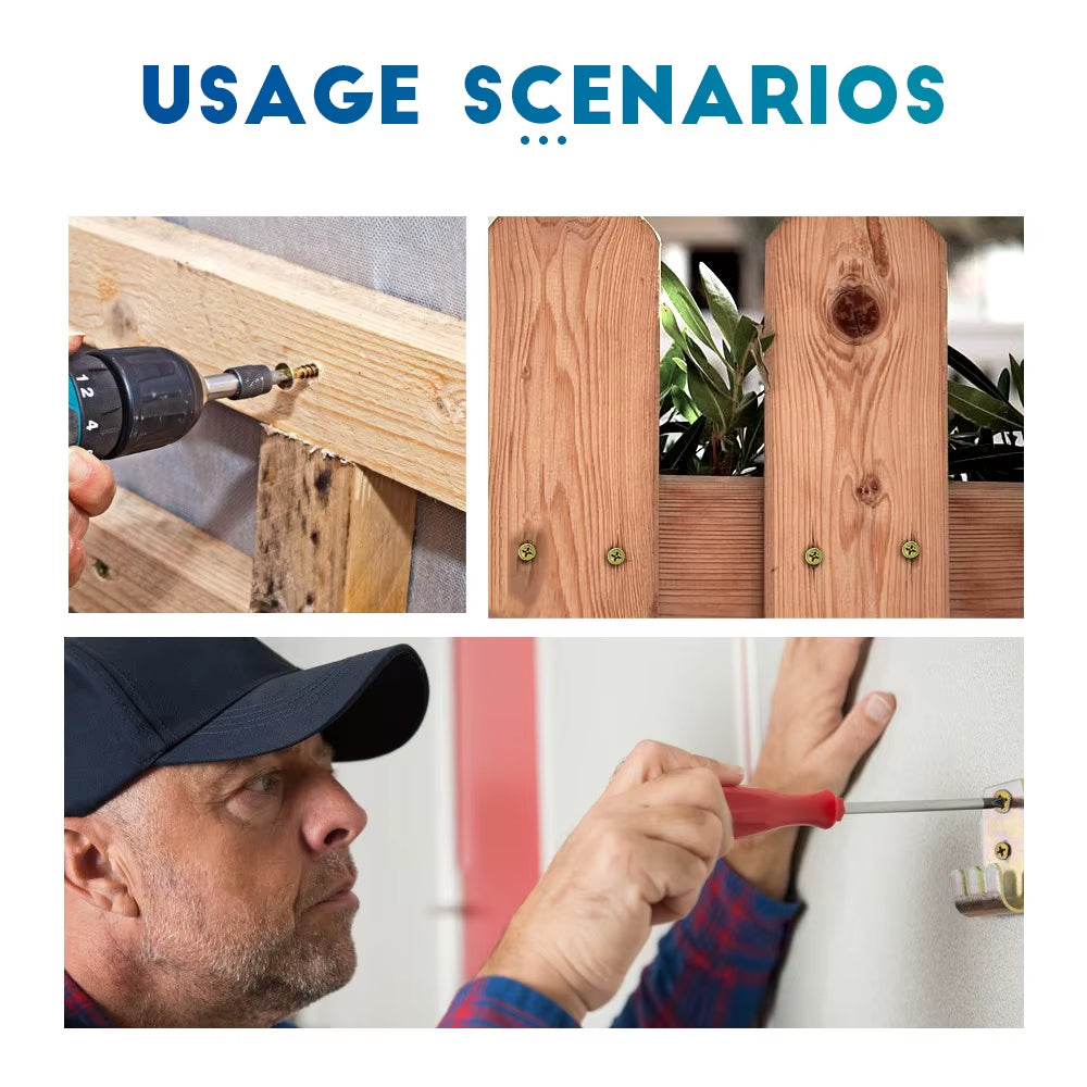 Wood Screw Kit M3.5 M4 Cross Recessed Fiberboard Screw Zinc Plated Flat Phillips Head Self Tapping Screw for Chipboard